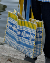 Blue Check Tote