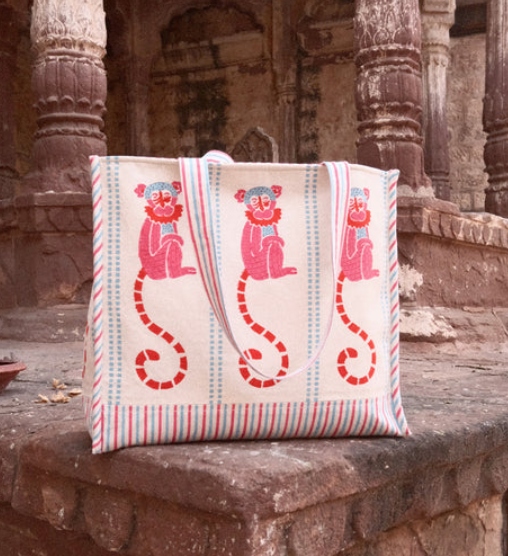 Monkey Tote Pink