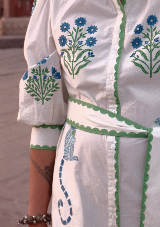 Chaupaud Shirt Dress- Blue Monkey