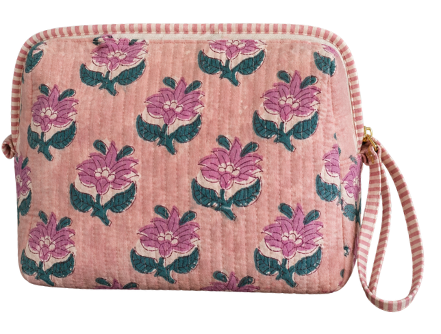 Pale Floral Toiletry Bag